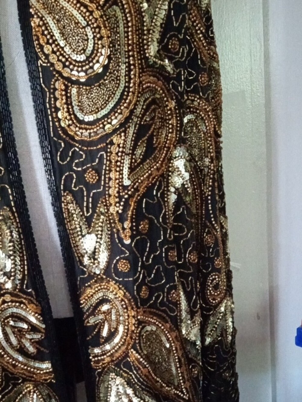 Jakelin Designs 100% Pure Silk Black & Gold Sequin & Beads Plus Size Jacket 3X - Picture 4 of 13